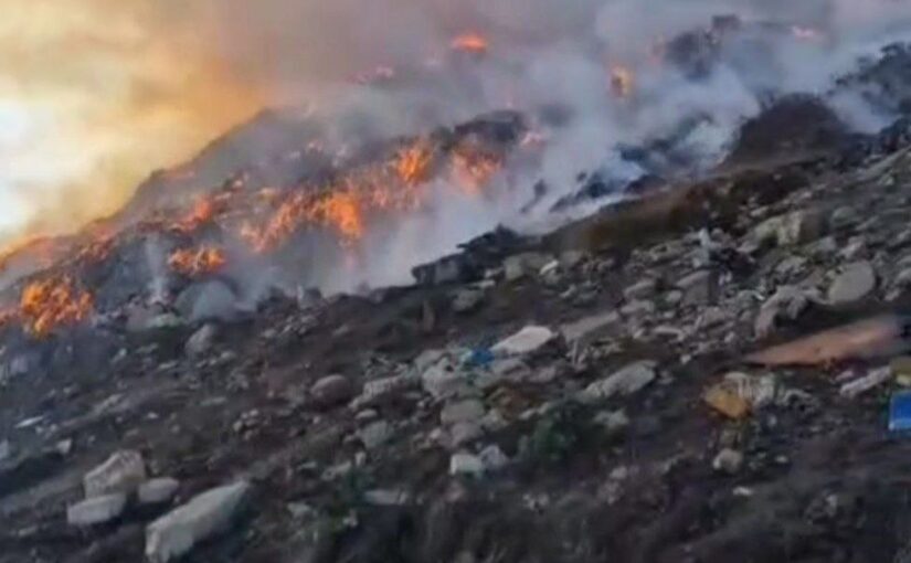 Площадь горения мусорного полигона под Новороссийском удалось сократить до 80 кв. м